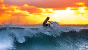 surfer surfing in Hermosa Beach